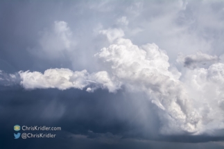 The storm produced a tiny shear funnel (at center).