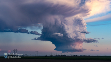 The storm turned a delicate pink.