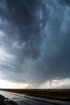 This storm had modest structure and pretty hail.