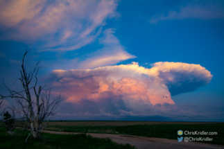 As the light faded, the colors became more rosy and blue.