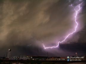 At Artesia, we observed mammatus in the anvil and lightning.