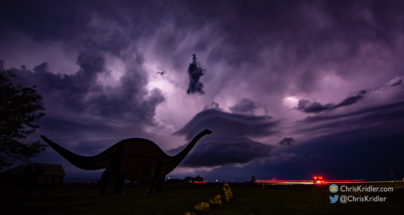 As the storm weakened, it still offered dramatic skies to end the chase.