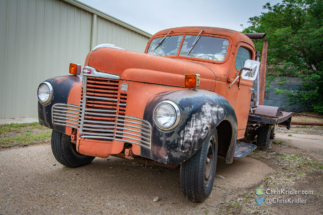 Truck at the "Busy Corner" gas station in Hollis, Oklahoma.