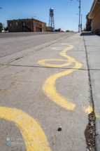 Cawker City's sidewalk evokes the twine.