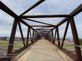 Bridge crossing the railroad tracks in Sutherland, Nebraska