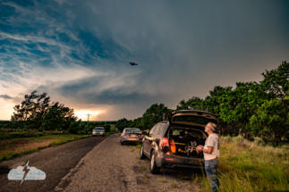 We intercepted the supercell south of Roll, Oklahoma, and Jason Persoff deployed his drone.