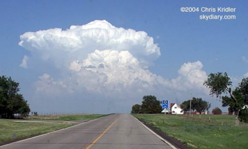 A video grab shows a cell exploding off the dryline push. Finally, convection!