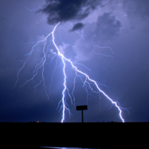 Lightning flashes east of Lubbock, Texas.