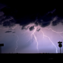 Lightning flashes east of Lubbock, Texas.