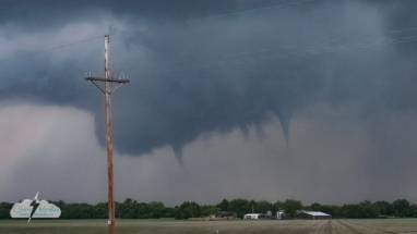 The wall cloud sported multiple vortices.