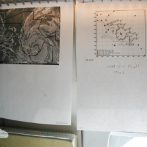 Plotting the course around the storm for dropping data-collecting dropsondes.