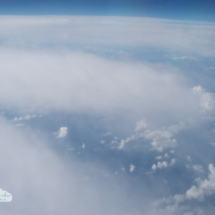 We flew around the periphery of Frances, so there was blue sky and blue sea at times below us.