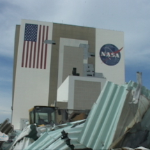 Damage to NASA&#039;s Vehicle Assembly Building from Hurricane Frances.