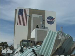 Damage to NASA's Vehicle Assembly Building from Hurricane Frances.