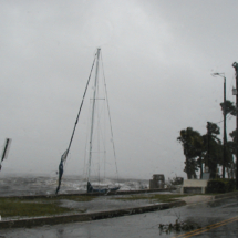 Hurricane Frances swamps a boat in Rockledge.