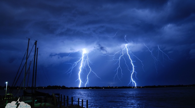 Lightning strikes over the Indian River Lagoon in Rockledge on Aug. 7.